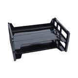 Universal UNV08100 Side Load Letter Desk Tray, Two Tier, Plastic, Black