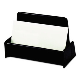 Universal UNV08109 Business Card Holder, Holds 50 2 x 3.5 Cards, 3.75 x 1.81 x 1.38, Plastic, Black