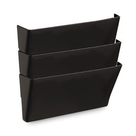 UNIVERSAL OFFICE PRODUCTS UNV08121 Recycled Wall File, Three Pocket, Plastic, Black
