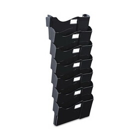 Universal UNV08174 Grande Central Filing System, 7 Sections, Legal/Letter Size, Wall Mount, 16" x 4.75" x 38.25", Black, 7/Pack