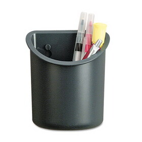 Universal UNV08193 Recycled Plastic Cubicle Pencil Cup, 4.25 x 2.5 x 5, Wall Mount, Charcoal