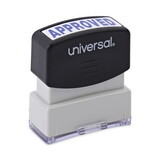 Universal UNV10043 Message Stamp, Approved, Pre-Inked One-Color, Blue