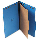 Universal UNV10211 Pressboard Classification Folders, Legal, Four-Section, Cobalt Blue, 10/box