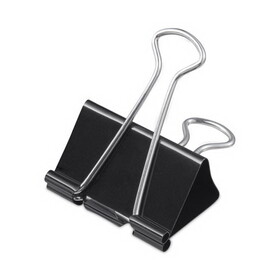 Universal UNV10220VP Large Binder Clips, Steel Wire, 1" Capacity, 2" Wide, Black/silver, 36/pack