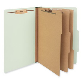 Universal UNV10296 Eight-Section Pressboard Classification Folders, 3" Expansion, 3 Dividers, 8 Fasteners, Legal Size, Green Exterior, 10/Box