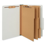Universal UNV10297 Eight-Section Pressboard Classification Folders, 3 Dividers, Legal Size, Gray, 10/Box