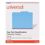Universal UNV10301 Pressboard Classification Folders, Letter, Six-Section, Cobalt Blue, 10/box