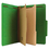 Universal UNV10302 Bright Colored Pressboard Classification Folders, 2" Expansion, 2 Dividers, 6 Fasteners, Letter Size, Emerald Green, 10/Box, Price/BX