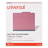 Universal UNV10303 Pressboard Classification Folders, Letter, Six-Section, Ruby Red, 10/box