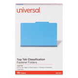 Universal UNV10311 Pressboard Classification Folders, Legal, Six-Section, Cobalt Blue, 10/box