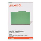Universal UNV10312 Pressboard Classification Folders, Legal, Six-Section, Emerald Green, 10/box