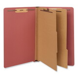 Universal UNV10316 Pressboard End Tab Classification Folders, Legal, Six-Section, Red, 10/box