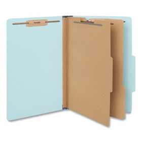 Universal UNV10406 Six-Section Classification Folders, Heavy-Duty Pressboard Cover, 2 Dividers, 6 Fasteners, Legal Size, Light Blue, 20/Box