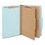 Universal UNV10406 Six-Section Classification Folders, Heavy-Duty Pressboard Cover, 2 Dividers, 2.5" Expansion, Legal Size, Light Blue, 20/Box, Price/BX