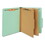 Universal UNV10407 Six-Section Classification Folders, Heavy-Duty Pressboard Cover, 2 Dividers, 6 Fasteners, Letter Size, Light Green, 20/Box, Price/BX
