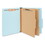Universal UNV10409 Six-Section Classification Folders, Heavy-Duty Pressboard Cover, 2 Dividers, 2.5" Expansion, Letter Size, Light Blue, 20/Box, Price/BX