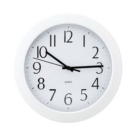 Universal UNV10461 Deluxe Whisper Quiet Clock, 12", White, 1 AA Battery