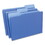 Universal UNV10521 File Folders, 1/3 Cut One-Ply Top Tab, Legal, Blue/light Blue, 100/box, Price/BX