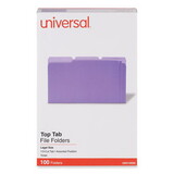 Universal UNV10525 File Folders, 1/3 Cut One-Ply Top Tab, Legal, Violet/light Violet, 100/box