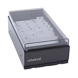 UNIVERSAL OFFICE PRODUCTS UNV10601 Business Card File, Holds 600 2 x 3.5 Cards, 4.25 x 8.25 x 2.5, Metal/Plastic, Black