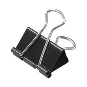 Universal UNV11060 Binder Clips with Storage Tub, Mini, Black/Silver, 60/Pack