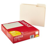 Universal UNV12113 File Folders, 1/3 Cut Assorted, One-Ply Top Tab, Letter, Manila, 100/box