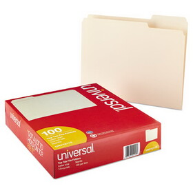 Universal UNV12113 Top Tab File Folders, 1/3-Cut Tabs: Assorted, Letter Size, 0.75" Expansion, Manila, 100/Box