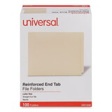 Universal UNV13330 Manila Reinforced Shelf Folder, Letter, 100/box