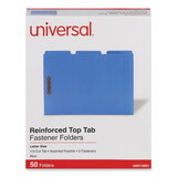 Universal UNV13521 Deluxe Reinforced Top Tab Fastener Folders, 0.75