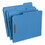 Universal UNV13521 Deluxe Reinforced Top Tab Fastener Folders, 0.75" Expansion, 2 Fasteners, Letter Size, Blue Exterior, 50/Box, Price/BX