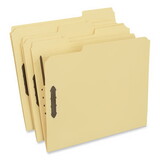 Universal UNV13524 Manila Folders, 2 Fasteners, 1/3 Tab, Letter, Yellow, 50/bx