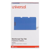 Universal UNV13525 Deluxe Reinforced Top Tab Fastener Folders, 0.75