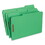 Universal UNV13526 Deluxe Reinforced Top Tab Fastener Folders, 0.75" Expansion, 2 Fasteners, Legal Size, Green Exterior, 50/Box, Price/BX