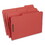 Universal UNV13527 Deluxe Reinforced Top Tab Fastener Folders, 0.75" Expansion, 2 Fasteners, Legal Size, Red Exterior, 50/Box, Price/BX