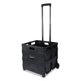 Universal UNV14110 Collapsible Mobile Storage Crate, 18 1/4 x 15 x 18 1/4 to 39 3/8, Black