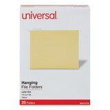 Universal UNV14119 Hanging File Folders, 1/5 Tab, 11 Point Stock, Letter, Yellow, 25/box