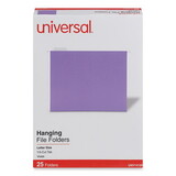 Universal UNV14120 Hanging File Folders, 1/5 Tab, 11 Point Stock, Letter, Violet, 25/box