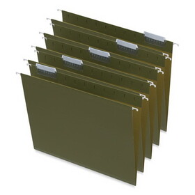 Universal UNV14141 Box Bottom Hanging File Folders, 1" Capacity, Letter Size, 1/5-Cut Tabs, Standard Green, 25/Box