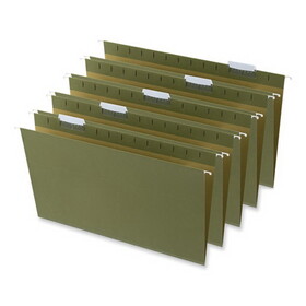 Universal UNV14151 Box Bottom Hanging File Folders, 1" Capacity, Legal Size, 1/5-Cut Tabs, Standard Green, 25/Box