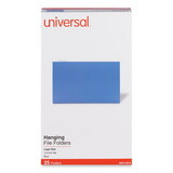 Universal UNV14216 Hanging File Folders, 1/5 Tab, 11 Point Stock, Legal, Blue, 25/box
