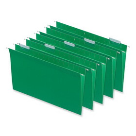 Universal UNV14217 Hanging File Folders, 1/5 Tab, 11 Point Stock, Legal, Green, 25/box