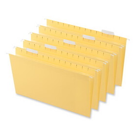 Universal UNV14219 Hanging File Folders, 1/5 Tab, 11 Point Stock, Legal, Yellow, 25/box