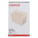 Universal UNV15113 File Folders, 1/3 Cut Assorted, One-Ply Top Tab, Legal, Manila, 100/box