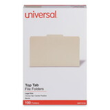 Universal UNV15122 File Folders, 1/3 Cut Second Position, One-Ply Top Tab, Legal, Manila, 100/box