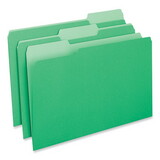 Universal UNV15302 Recycled Interior File Folders, 1/3 Cut Top Tab, Legal, Green, 100/box