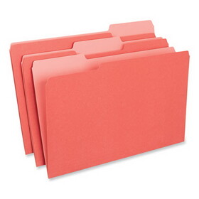 Universal UNV15303 Recycled Interior File Folders, 1/3 Cut Top Tab, Legal, Red, 100/box
