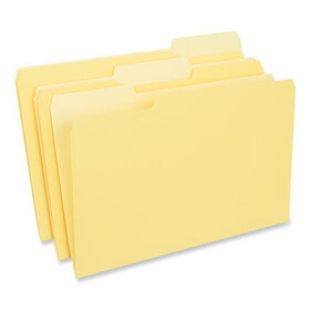 Universal UNV15304 Interior File Folders, 1/3-Cut Tabs: Assorted, Legal Size, 11-pt Stock, Yellow, 100/Box