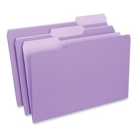 Universal UNV15305 Interior File Folders, 1/3-Cut Tabs: Assorted, Legal Size, 11-pt Stock, Violet, 100/Box