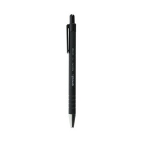 UNIVERSAL OFFICE PRODUCTS UNV15520 Ballpoint Pen, Retractable, Fine 0.7 mm, Black Ink, Black Barrel, Dozen