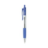 Universal UNV15531 Economy Retractable Ballpoint Pen, Blue Ink, Clear, 1mm, Dozen